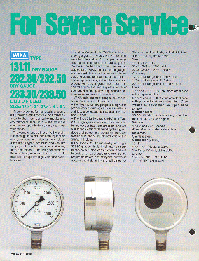 Central Supply Company Catalogs Wika